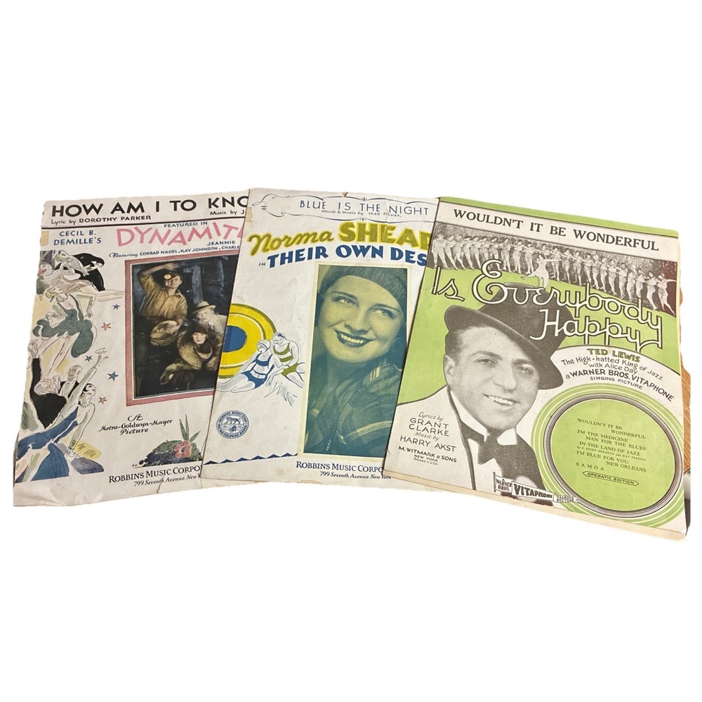 Vintage Movie Sheet Music Dynamite Is Everybody Happy Their Own Desire Lot Of‎ 3